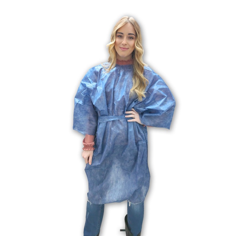 80 Disposable Breathable Kimono made of Non-Woven Blue - WELLNESS - Medical  Sud